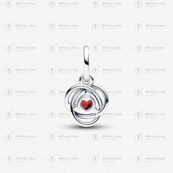 Pandora True Red Eternity Circle Dangle Charm - Picture 2 of 6